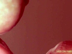 Japanese stepdaughter gives blowjob close-up