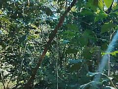 My stepdaughter teased me in the woods, now I'm taking her tight ass virginity!