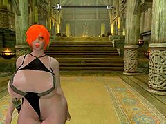 Wow, Big Booty Redhead Nude in Skyrim!