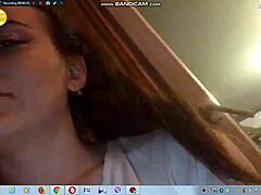 Wow, sexy girl flashes big boobs on webcam!