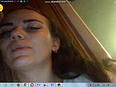 Wow, sexy girl flashes big boobs on webcam!