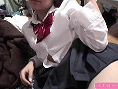 Aika Saeki’s horny schoolgirl pussy slammed hard by a desperate casting agent.