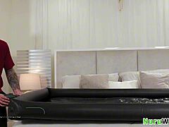 Ameena Green and Nade Nasty deliver a steamy black teen nuru massage with wet, sexy vibes.