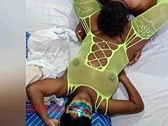 Hairy pussy prostitute with big tits dripping from oral pleasure!