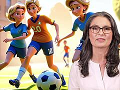 What happens when a mom and her stepson play football together in French story