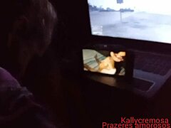 Brazilian milf takes creampie from two guys while giving deepthroat blowjob and swallowing cum in cuckold scene
