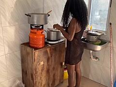 Newly Married Couple Having Sex In Kitchen With Big Natural Tits 😍