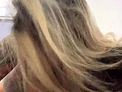 In the bedroom, she feels everything as his big cock throbs inside her pussy, moaning until he cums inside and she cums on his cock.