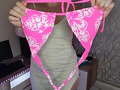 bikini try on haul with curvy pawg ass in panties and bra 😍
