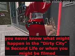 Shemale using girl in slut vendor in second life
