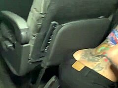 risky banging in the bus with spectators watching from outside