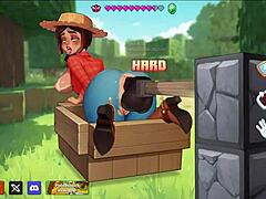 Minecraft game with girls in action