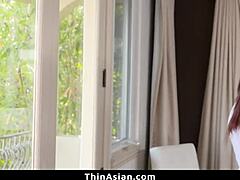 That horny little 18+ Asian girl was so eager, she couldn't wait to get that big cock deep in her tight petite muff.