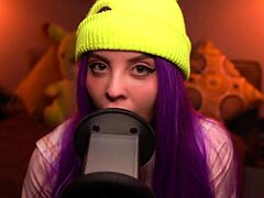 Moona performs asmr ear licking session