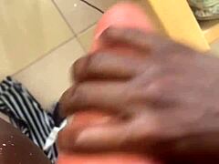 sneak peek of muscular black lover penetrating teen babysitter's pussy in pov