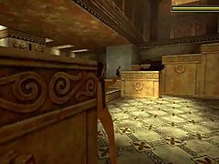 tomb raider randomness with nude public outdoor monster game bloopers and comic accidents. lara croft explores in funny unexpected mishaps.