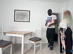 Foot fetish alpha bull services bambi beauty during interview with foreplay lick feet