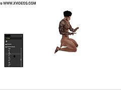 black toon fucks in various positions in the shop.