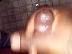 Intense creamy cumshot in public.