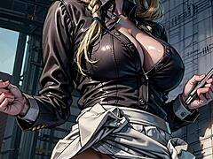 Sexy architect shows pussy at site and fucks