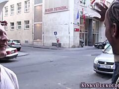 does the blonde get facialized by big black cock?