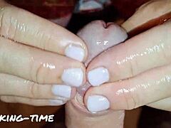 Pretty Pink Nails Perform Intriguing Milking Technique