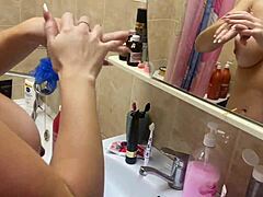 Caught spying on stepsister's big tits in the bath 😏