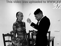 In a BDSM scene, the submissive Latina brunette wife gets punished by her husband with hard fucking and humiliation for infidelity