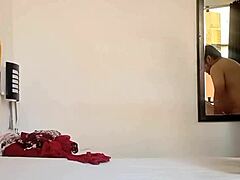 I grab my stepfather while he watches me try on clothes, ending with his cock in my pussy