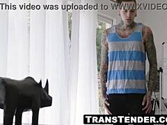 redhead shemale khloe kay dicked and blasted with cum, this ts beauty enjoys every moment