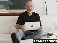 redhead shemale khloe kay dicked and blasted with cum, this ts beauty enjoys every moment