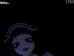 elf woman rides big cock with neko sister and slime girl dominates