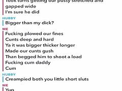 Sexting and cuckolding husband on snap chat with old guy in web chat session