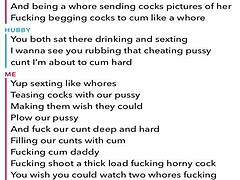 Sexting and cuckolding husband on snap chat with old guy in web chat session