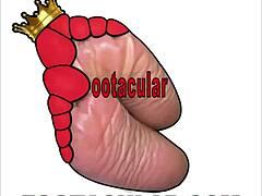 Thick ebony feet get worshipped in a casual footjob session