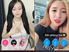two cute girls go live on uplive, chatting casually and showing off their sexy korean vibes in webcam session