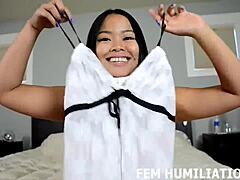 someone casually narrates a scene where a person is told to put on panties or face regret in a pov setup.