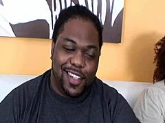 Honey Peaches this fat black bbw gets drilled by a drooling dick in homemade action