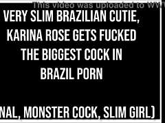 Karina Rose Slim Brazilian Beauty Takes Massive Anal Cock with ATM and Dirty Talk