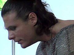 blonde with fake tits invites brunette for a steamy encounter with her guy