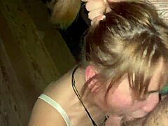 Whoa, this cute teen gives such a sloppy deepthroat with gagging and cum in total submission