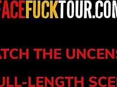 sexy amateur redhead teen 18+ gagging on big white cock like a pornstar with sloppy deepthroat and spit 😈