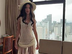 Spanish Blanca Eagerly Tries White Russian Cock for Creampie in Pussy