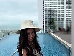 Spanish Blanca Eagerly Tries White Russian Cock for Creampie in Pussy