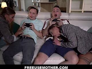 Silvia and Eveline Dellai as free use milfs for Nikki Nuttz and Raul Costa gaming