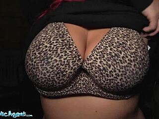 Brunette gets fucked in public