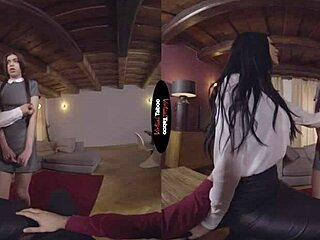Virtual taboo handjob with little slut