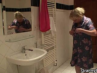 Mature blonde doggy style fun