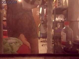 chubby mexican aunt caught dressing after shower
