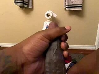 big dick moaning loud during bathroom masturbation